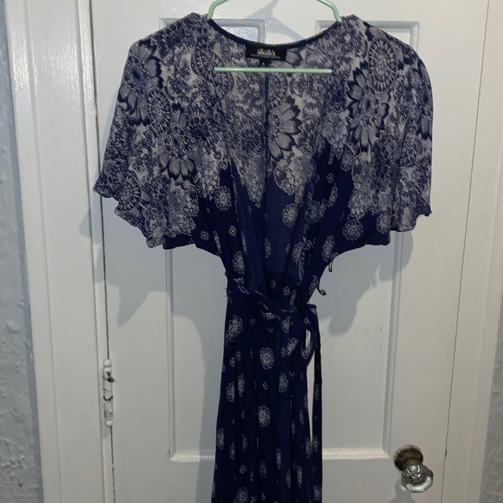 Lulu blue maxi wrap dress